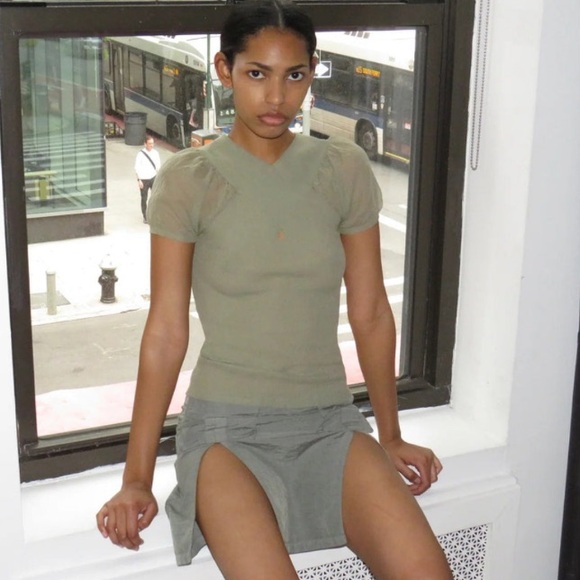 NWT Paloma Wool Skirt Anturi Mini Cargo Utility in Grey - Picture 1 of 12